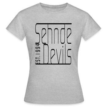Devils Voyants Est. 1994 - T-shirt Femme - gris chiné - Devant - AI Model Female 172 dark (172cm)