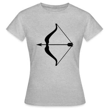 Pfeil und Bogen - Frauen T-Shirt - Grau meliert - Vorne - AI Model Female 172 dark (172cm)