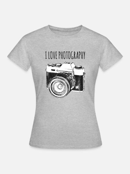 Kamera - Frauen T-Shirt - Grau meliert