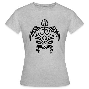 sea turtle tribal tattoo polynesian maori style - Women's T-Shirt - heather grey - Front - AI Model Female 172 dark (172cm)