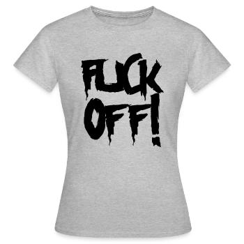 fuck off - Frauen T-Shirt - Grau meliert - Vorne - AI Model Female 172 dark (172cm)