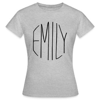 Emily Geschenk - Frauen T-Shirt - Grau meliert - Vorne - AI Model Female 172 dark (172cm)
