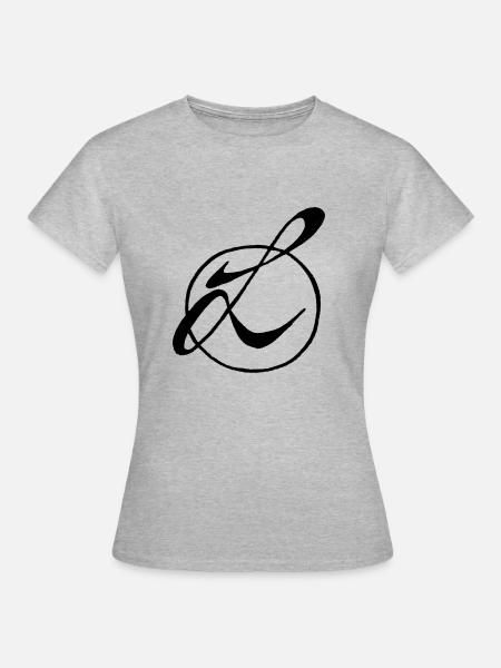 Typographisches L - Frauen T-Shirt - Grau meliert