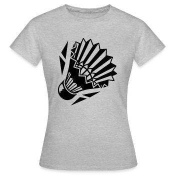 Badminton Racket Racketlon Federball Squash - Frauen T-Shirt - Grau meliert - Vorne - AI Model Female 172 dark (172cm)