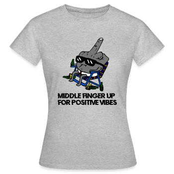 Fucker color Text - Frauen T-Shirt - Grau meliert - Vorne - AI Model Female 172 dark (172cm)