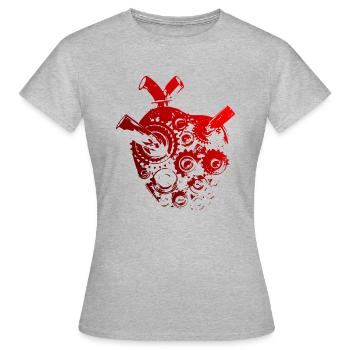 Roter Kern - Frauen T-Shirt - Grau meliert - Vorne - AI Model Female 172 dark (172cm)