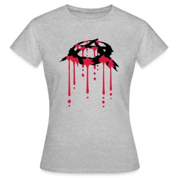 Goutte de symbole d'anarchie de sang - T-shirt Femme - gris chiné - Devant - AI Model Female 172 dark (172cm)