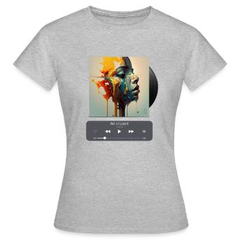 Art of paint, Album cover, Art of music, AI shirts - Frauen T-Shirt - Grau meliert - Vorne - AI Model Female 172 dark (172cm)