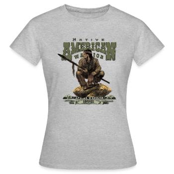 Apache warrior Cochise - T-shirt Femme - gris chiné - Devant - AI Model Female 172 dark (172cm)