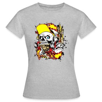 Skater - Frauen T-Shirt - Grau meliert - Vorne - AI Model Female 172 dark (172cm)