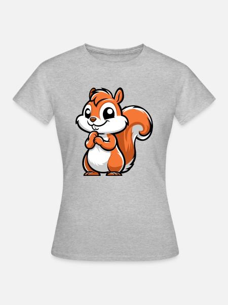 Freches kleines Eichhörnchen - Frauen T-Shirt - Grau meliert