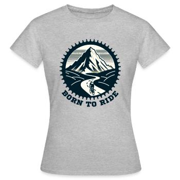 Né pour rouler à la chaîne pignon cycliste - T-shirt Femme - gris chiné - Devant - AI Model Female 172 dark (172cm)