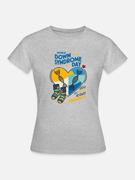 Welt-Down-Syndrom-Tag - Bewusstsein - Frauen T-Shirt - Grau meliert
