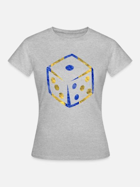 Würfel - Frauen T-Shirt - Grau meliert