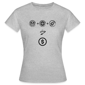 Cosmic Business Equation - Funny Startup T Shirt - Women's T-Shirt - heather grey - Front - AI Model Female 172 dark (172cm)