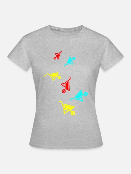 Schubkarre Symbol - Frauen T-Shirt - Grau meliert