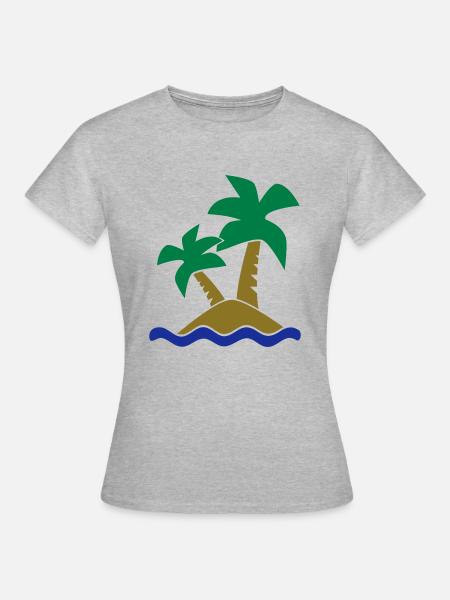 Insel - Frauen T-Shirt - Grau meliert