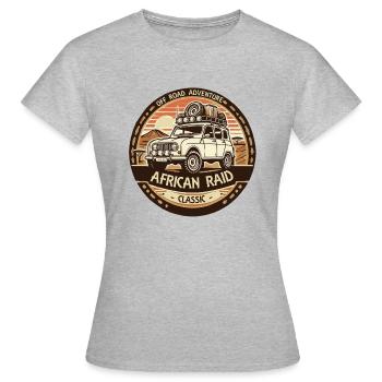 AFRICAN RAID EN 4L - T-shirt Femme - gris chiné - Devant - AI Model Female 172 dark (172cm)