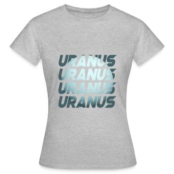 Uranus Design - Frauen T-Shirt - Grau meliert - Vorne - AI Model Female 172 dark (172cm)