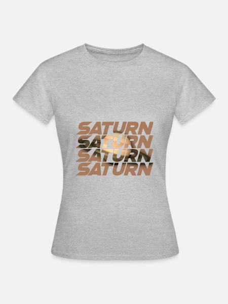 Saturn Design - Frauen T-Shirt - Grau meliert