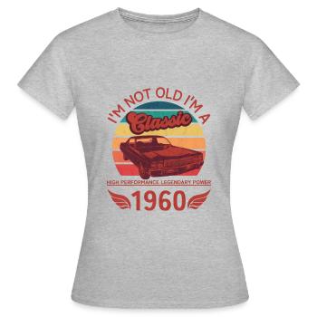 Ich bin nicht alt, ich bin ein Klassiker - Frauen T-Shirt - Grau meliert - Vorne - AI Model Female 172 dark (172cm)