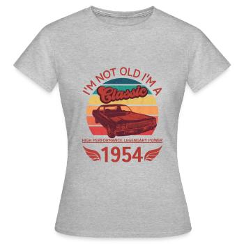 Ich bin nicht alt, ich bin ein Klassiker - Frauen T-Shirt - Grau meliert - Vorne - AI Model Female 172 dark (172cm)