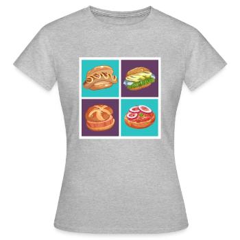 German Streetfood Kollektion - Frauen T-Shirt - Grau meliert - Vorne - AI Model Female 172 dark (172cm)