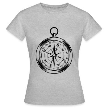 forme de symbole de boussole - T-shirt Femme - gris chiné - Devant - AI Model Female 172 dark (172cm)