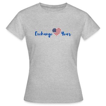 Year Abroad USA T-Shirt - Women's T-Shirt - heather grey - Front - AI Model Female 172 dark (172cm)