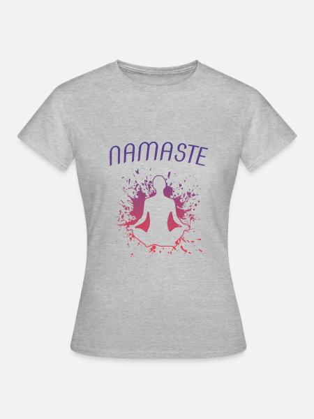 Namaste Yoga - Frauen T-Shirt - Grau meliert