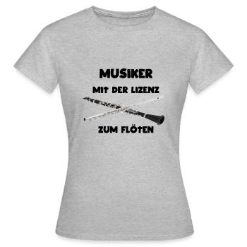 Die Flöten Lizenz haben Flötenspieler im Orchester - Frauen T-Shirt - Grau meliert - Vorne - AI Model Female 172 dark (172cm)