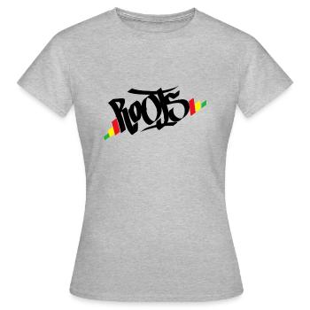 Roots Reggae Rasta - T-shirt Femme - gris chiné - Devant - AI Model Female 172 dark (172cm)