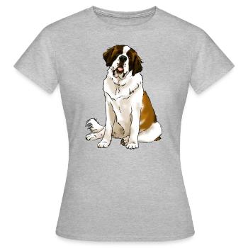 Chien Saint Bernard (textiles clairs) - T-shirt Femme - gris chiné - Devant - AI Model Female 172 dark (172cm)