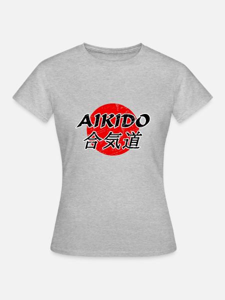 Aikido - Frauen T-Shirt - Grau meliert