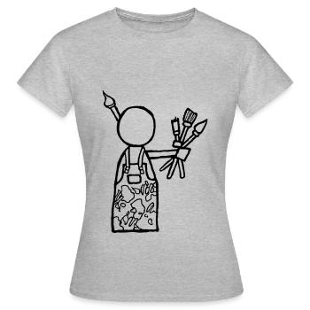 Male painter - Women's T-Shirt - heather grey - Front - AI Model Female 172 dark (172cm)