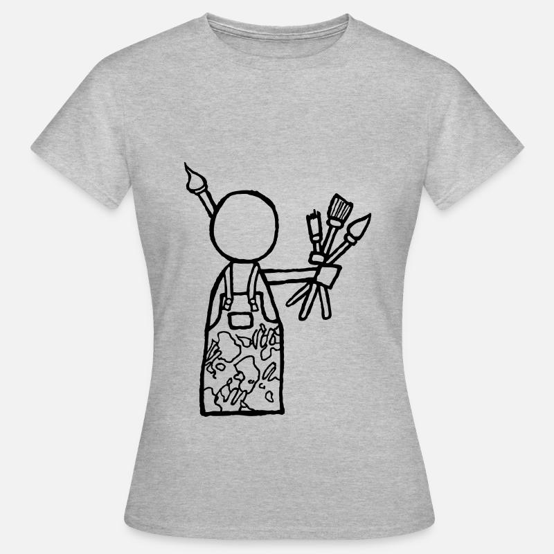 Male painter - Women's T-Shirt - heather grey