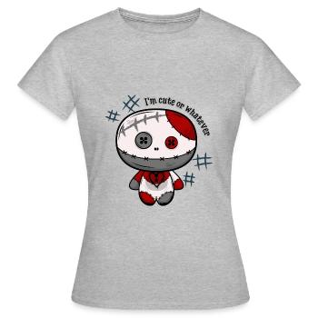 Poupée magique « Je suis mignonne ou autre » - T-shirt Femme - gris chiné - Devant - AI Model Female 172 dark (172cm)