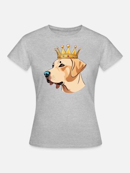"Gekrönte Häupter" - Labrador - Frauen T-Shirt - Grau meliert