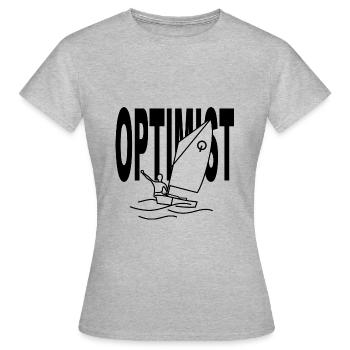 Optimiste - T-shirt Femme - gris chiné - Devant - AI Model Female 172 dark (172cm)