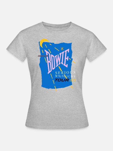 David Bowie Serious Moonlight Tour '83 - Frauen T-Shirt - Grau meliert