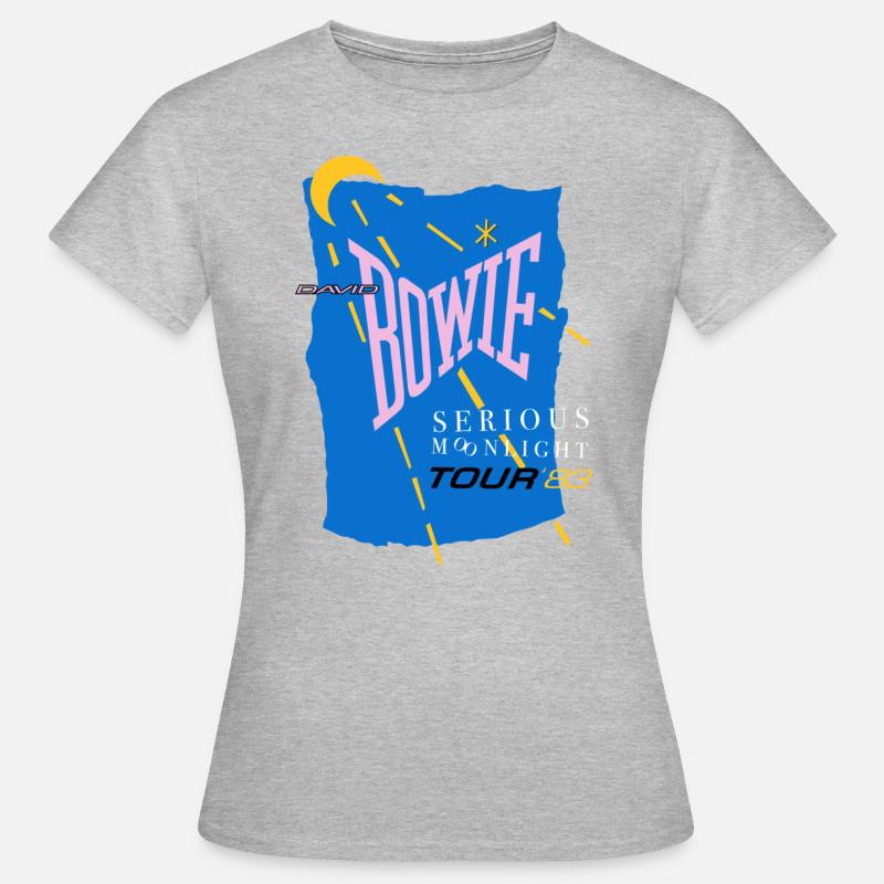 David Bowie Serious Moonlight Tour '83 - Maglietta da donna - grigio melange