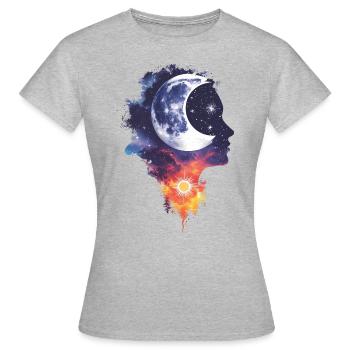 Félicité éthérée - T-shirt Femme - gris chiné - Devant - AI Model Female 172 dark (172cm)