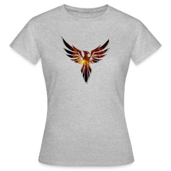 Phénix,Oiseau,Graffiti,Peinture,Étincelle,Feu - T-shirt Femme - gris chiné - Devant - AI Model Female 172 dark (172cm)