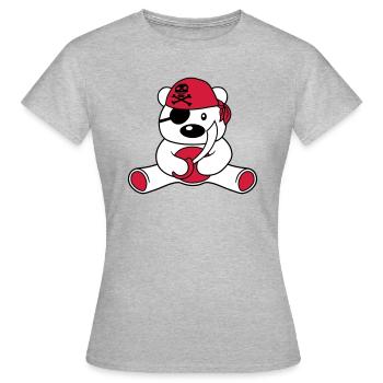 matrose pirat kapitaen saebel seeraeuber boot schi - Frauen T-Shirt - Grau meliert - Vorne - AI Model Female 172 dark (172cm)