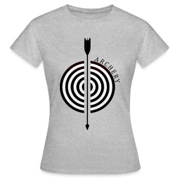 Bogenschießen - Frauen T-Shirt - Grau meliert - Vorne - AI Model Female 172 dark (172cm)