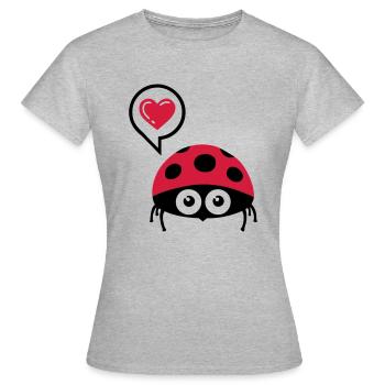 Marienkäfer (ladybug) 02.2 - Frauen T-Shirt - Grau meliert - Vorne - AI Model Female 172 dark (172cm)
