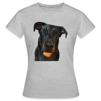 Blick auf den Beauceron - Frauen T-Shirt - Grau meliert - Vorne - AI Model Female 172 dark (172cm)