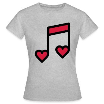 Romantic music note - Women's T-Shirt - heather grey - Front - AI Model Female 172 dark (172cm)