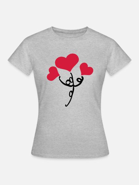 Red hearts flower - Women's T-Shirt - heather grey
