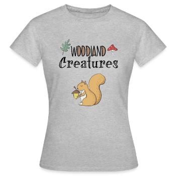 Eichhörnchen Wald Waldbewohner Baum Haselnuss - Frauen T-Shirt - Grau meliert - Vorne - AI Model Female 172 dark (172cm)